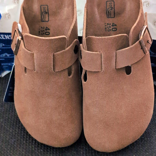 Birkenstock boston brown suede - brown,